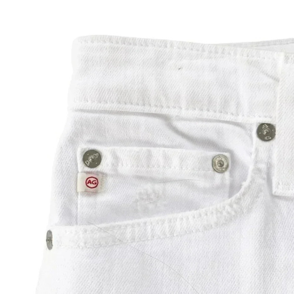 NEW AG ExBoyfriend Slouchy Slim High Rise Distressed White Denim Jeans Size 24 - Picture 11 of 16